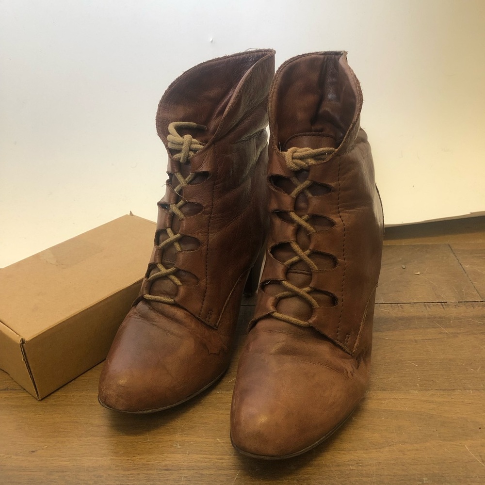 Aldo Brown Leather Ankle Boots Size 39